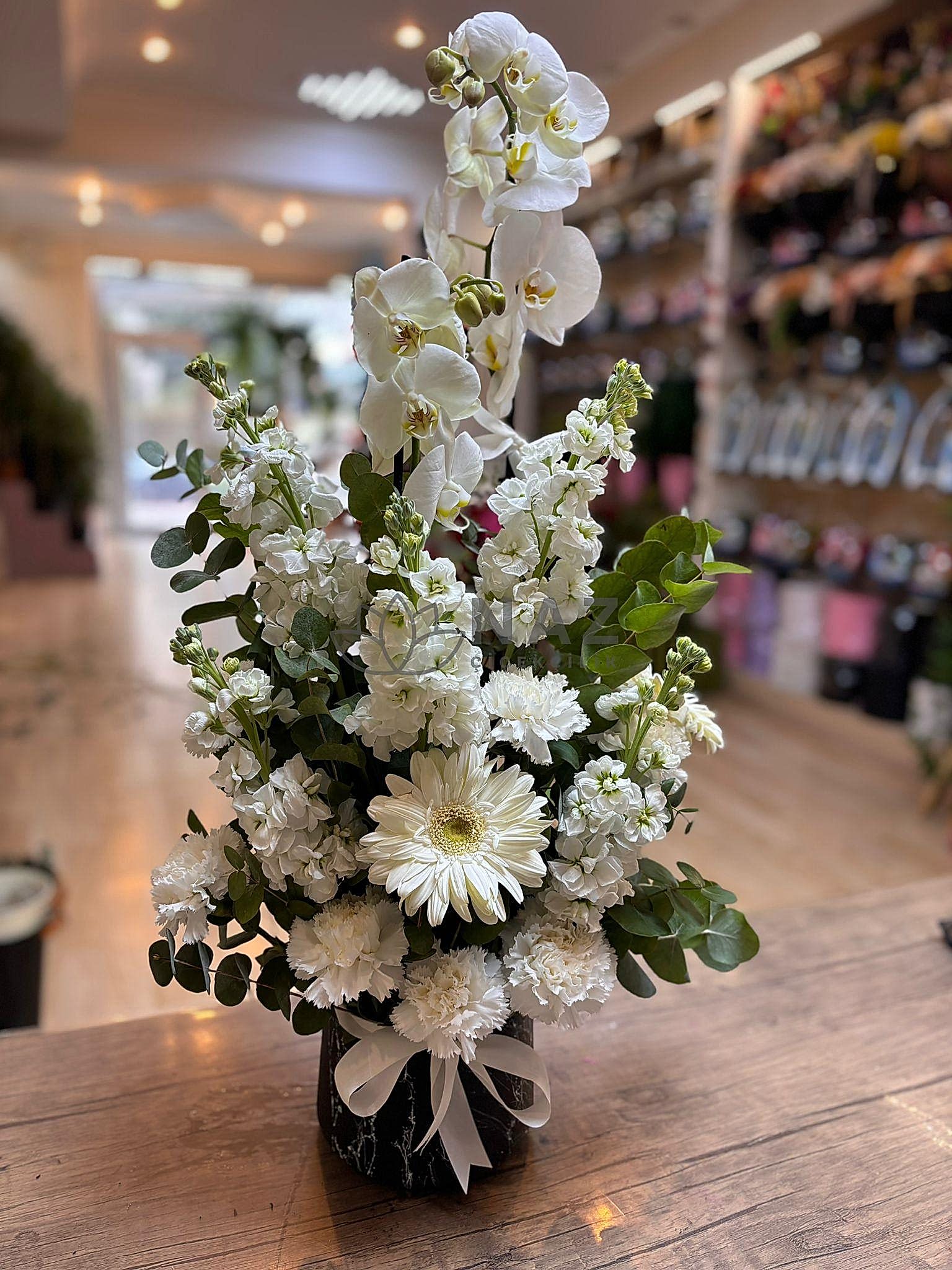 Beyaz Orkide Aranjman 2 - Naz Çiçekçilik